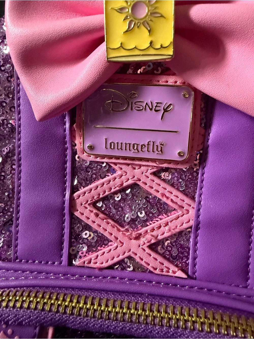 HARD TO FIND Loungefly Disney Rapunzel Sequin Backpack